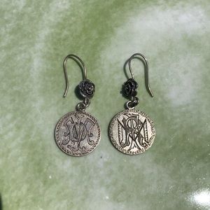 Sterling Silver Silver Coin Dangle Earrings